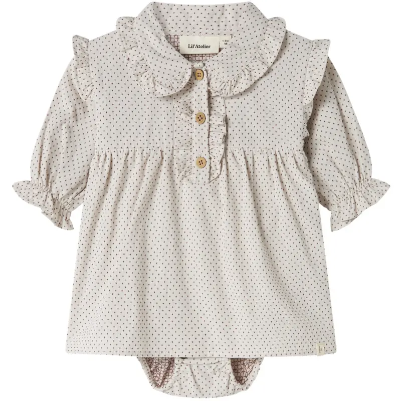 Lil'atelier Pastel Parchment Nbfolena Ls Loose Body Dress Lil 1