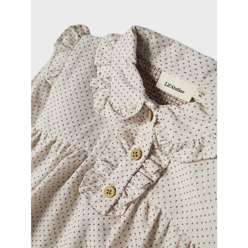 Lil'atelier Pastel Parchment Nbfolena Ls Loose Body Dress Lil 3