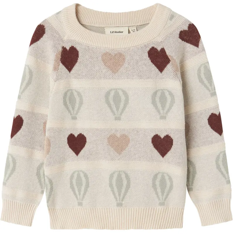Lil'atelier Pastel Parchment Nmflamai Kis Ls Knit Lil 1