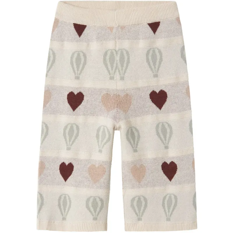 Lil'atelier Pastel Parchment Nmflamai Wide Knit Ancle Pant Lil 1
