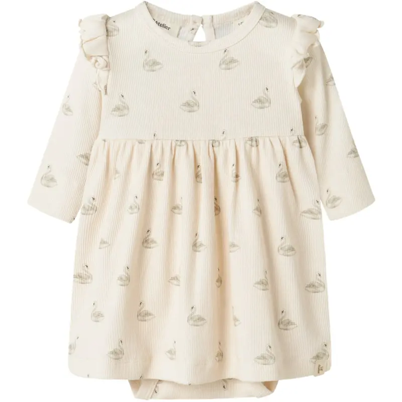 Lil'atelier Pastel Parchment Swan Nbfgavo Ege Ls Body Dress Lil 1