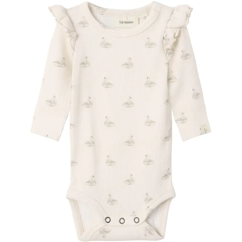 Lil'atelier Pastel Parchment Swan Nbfgavo Eko Ls Slim Body Lil Noos 1