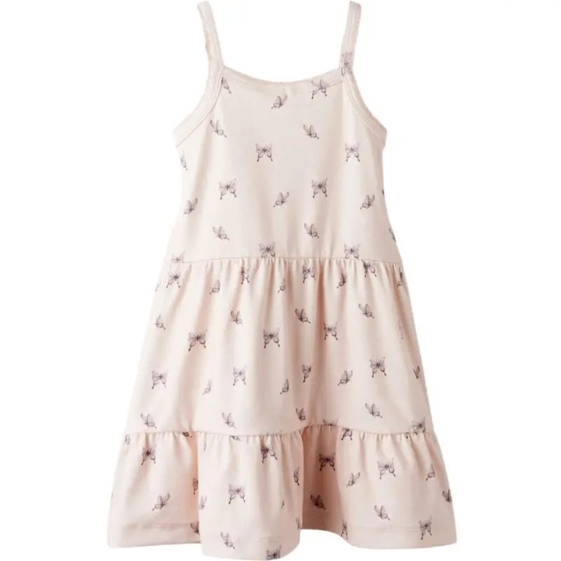 Lil'atelier Peach Blush Butterfly Gayo San Strap Dress 1