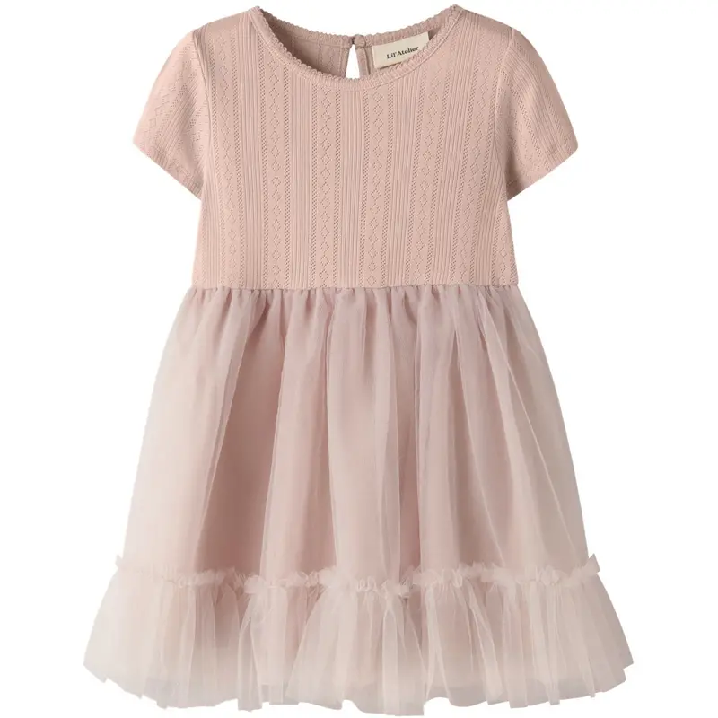 Lil'atelier Peach Whip Nmffanella Ss Tulle Dress Lil 1