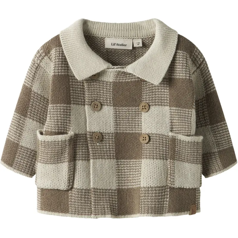 Lil'atelier Sepia Tint Nbmrobo Ls Loose Knit Card Lil 1