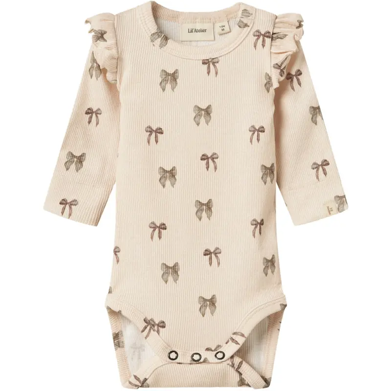 Lil'atelier Silver Peony Bow Nbfgavo Eko Ls Slim Body Lil Noos 1