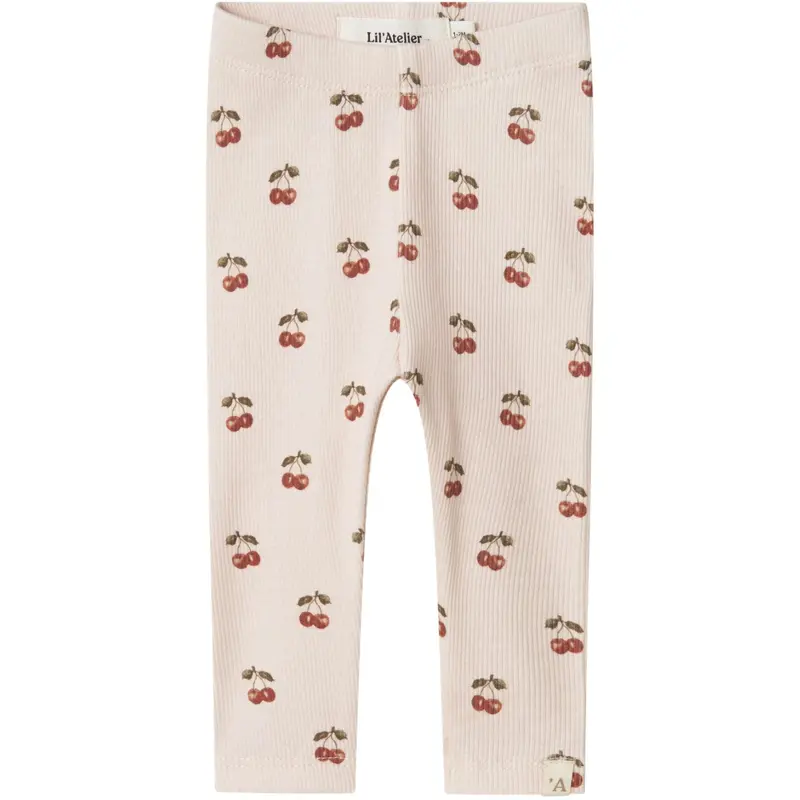 Lil'atelier Silver Peony Cherry Nbflavo Elf Slim Leggings Lil Noos 1