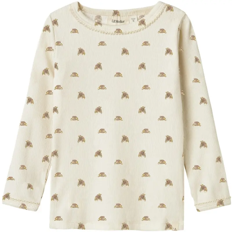 Lil'atelier Turtledove Croissant Nmflavo Egi Ls Slim Top Lil 1