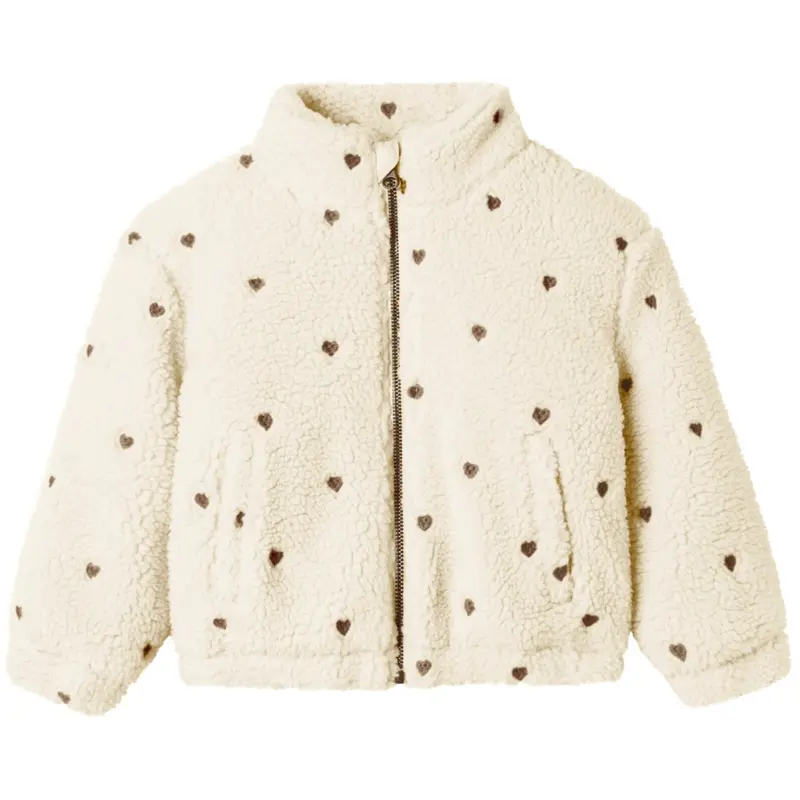 Lil'atelier Turtledove Emb. Hearts Nmfnalo Sherpa Loose Jacket Lil 1