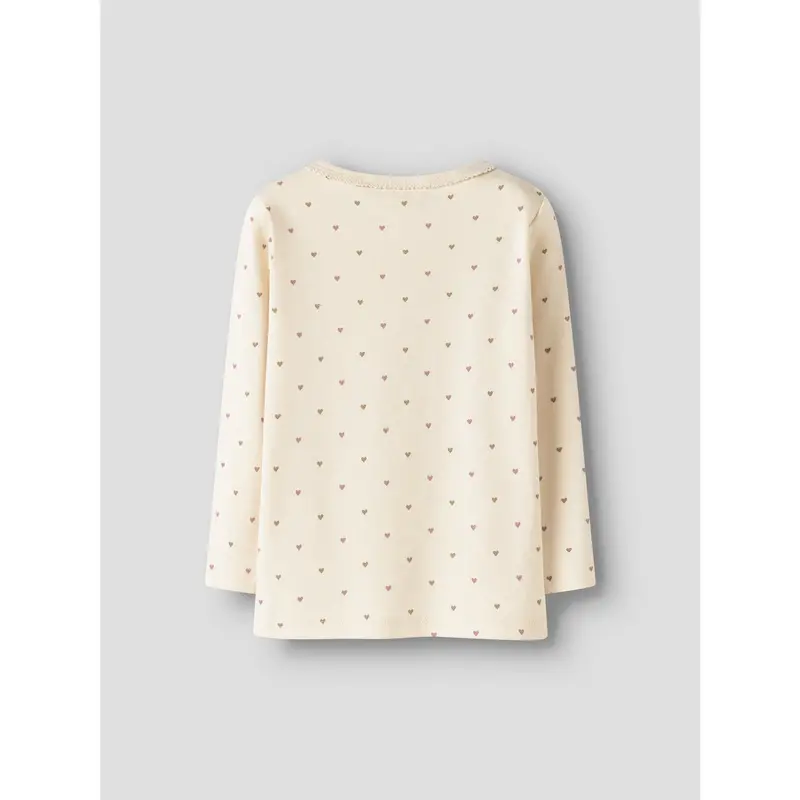 Lil'atelier Turtledove Heart Nmflalo Tig Ls Slim Top Lil 2