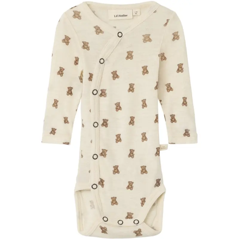 Lil'atelier Turtledove Melange Nbnnalu Wo/Mo Ls Slim Wrap Body Lil 1