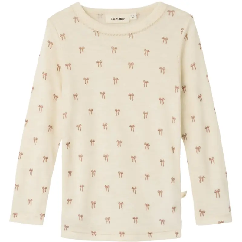 Lil'atelier Turtledove Melange Nmfnalu Wo/Mo Ls Slim Top Lil 1