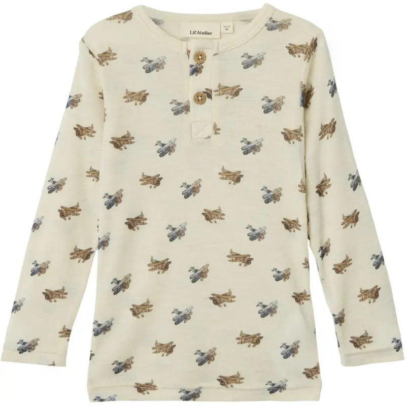 Lil'atelier Turtledove Melange Nmmnalu Wo/Mo Ls Slim Top Lil 1