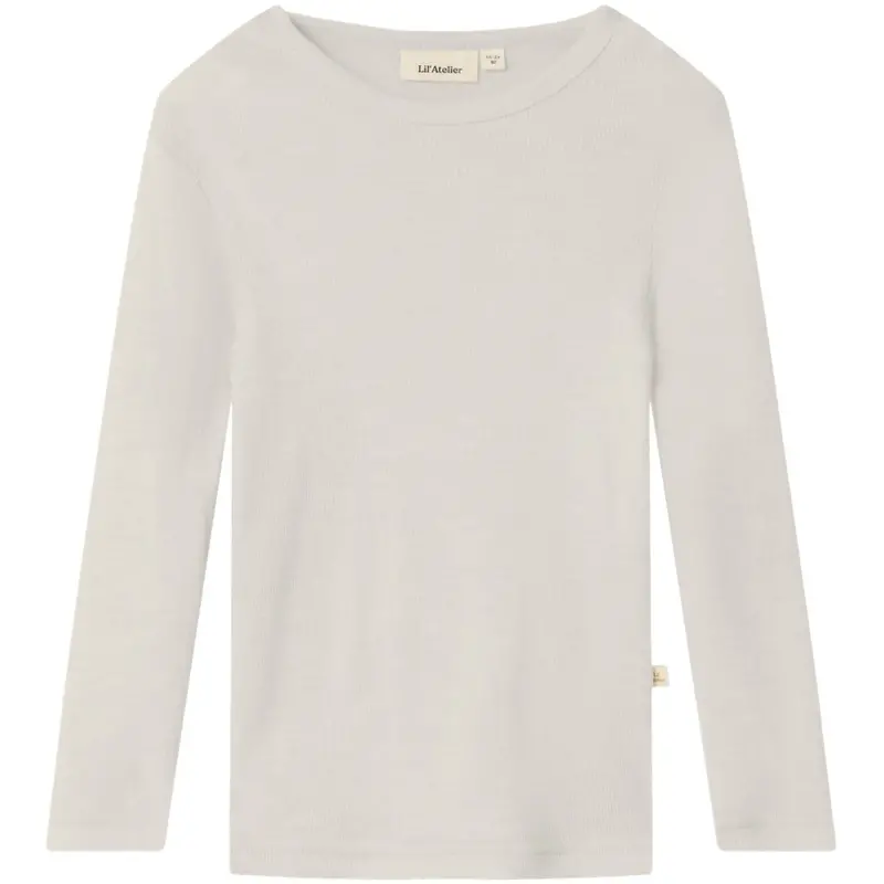 Lil'atelier Turtledove Melange Nmnnalu Rib Wo/Mo Ls Slim Top Lil 1