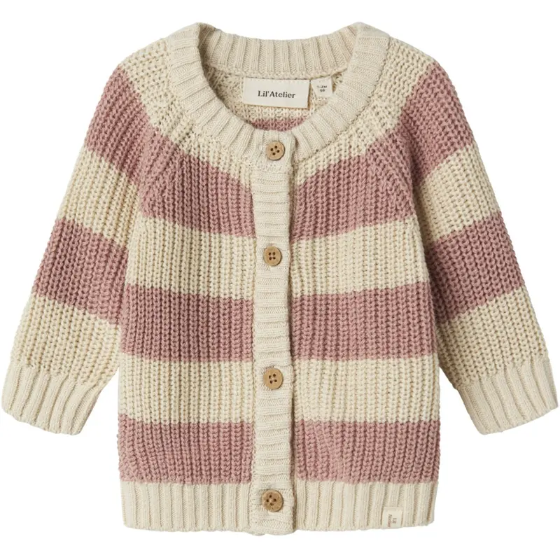 Lil'atelier Turtledove Misty Rose Nbfemlen Knit Card Stripe Lil 1