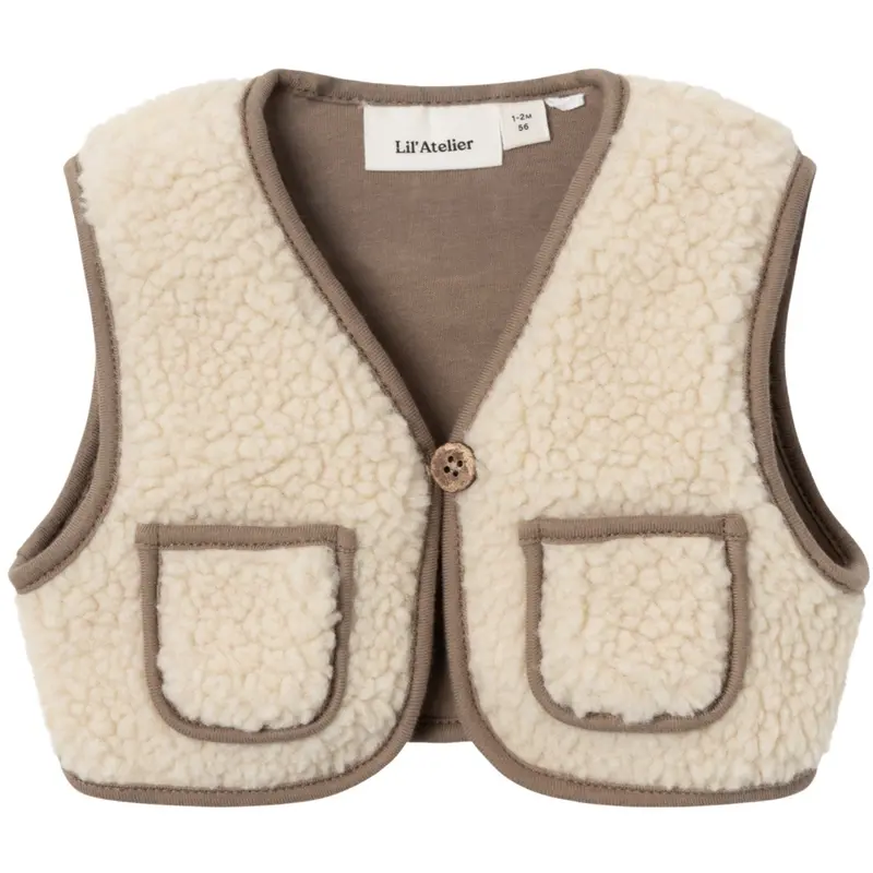 Lil'atelier Turtledove Nbmjono Rlx Sherpa Vest Lil 1