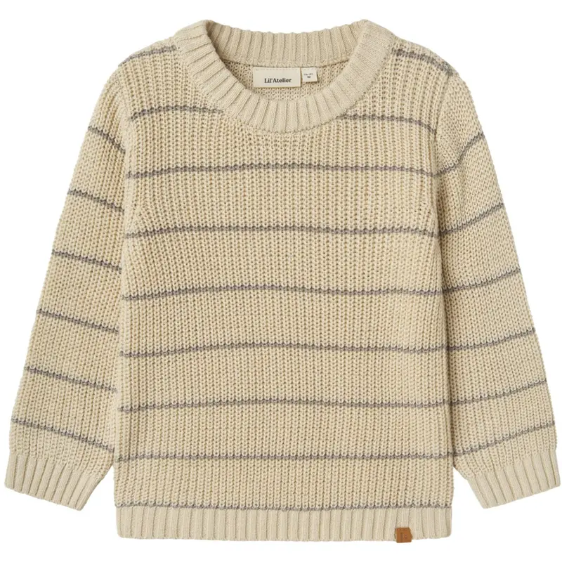 Lil'atelier Turtledove Nmmemlen Ls Knit Stripes Lil 1