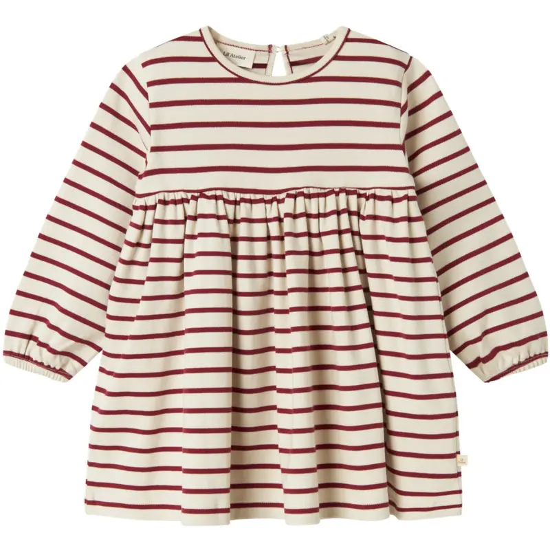 Lil'atelier Turtledove Red Dahlia Nmflimia Ls Loose Dress Lil 1