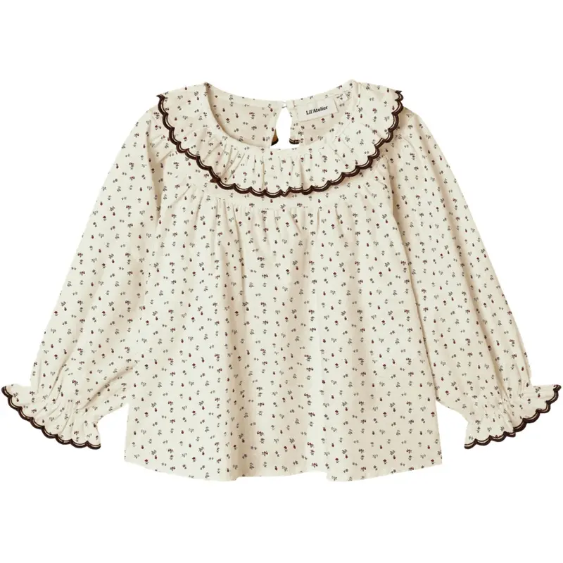 Lil'atelier Turtledove Red Dahlia Nmfrasia Ls Loose Shirt Lil 1