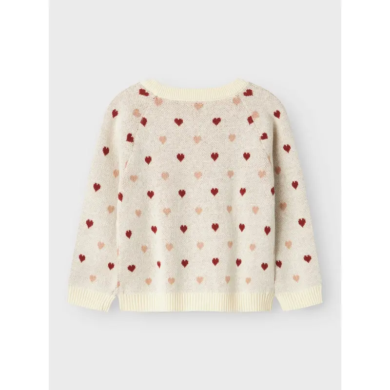 Lil'atelier Turtledove Red Heart Nmfsaran Ls Knit Card Heart Lil 3