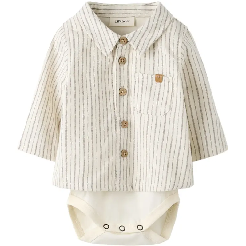 Lil'atelier Turtledove Sepia Tint Nbmfelixo Ls Body Shirt Lil 1