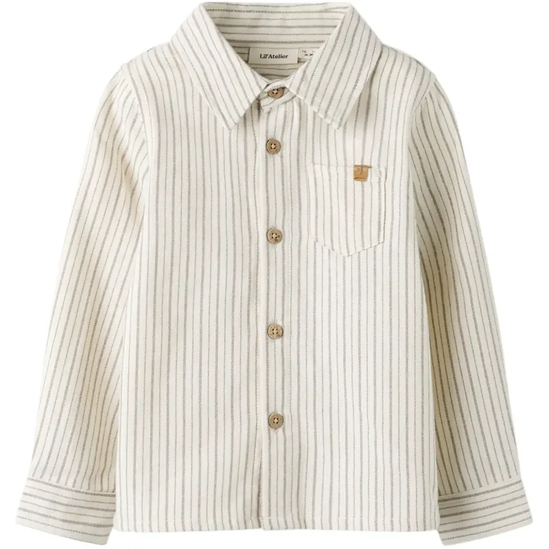 Lil'atelier Turtledove Sepia Tint Nmmfelixo Ls Shirt Lil 1