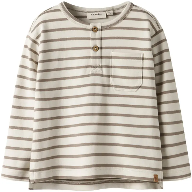 Lil'atelier Turtledove Sepia Tint Nmmlimia Nob Ls Loose Top Lil 1