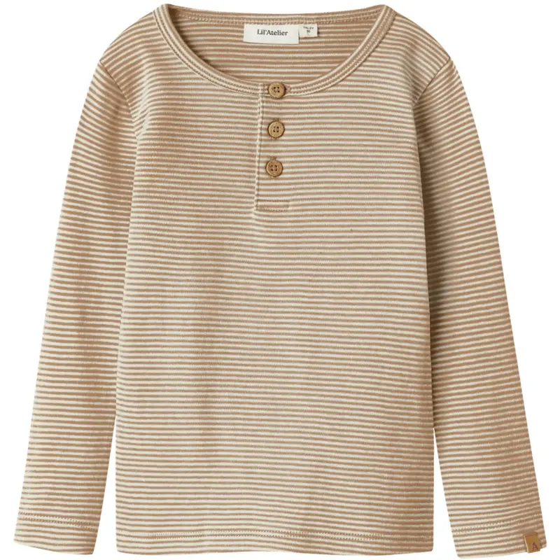 Lil'atelier Turtledove Sepia Tint Nmmohio Ls Slim Top Lil 1