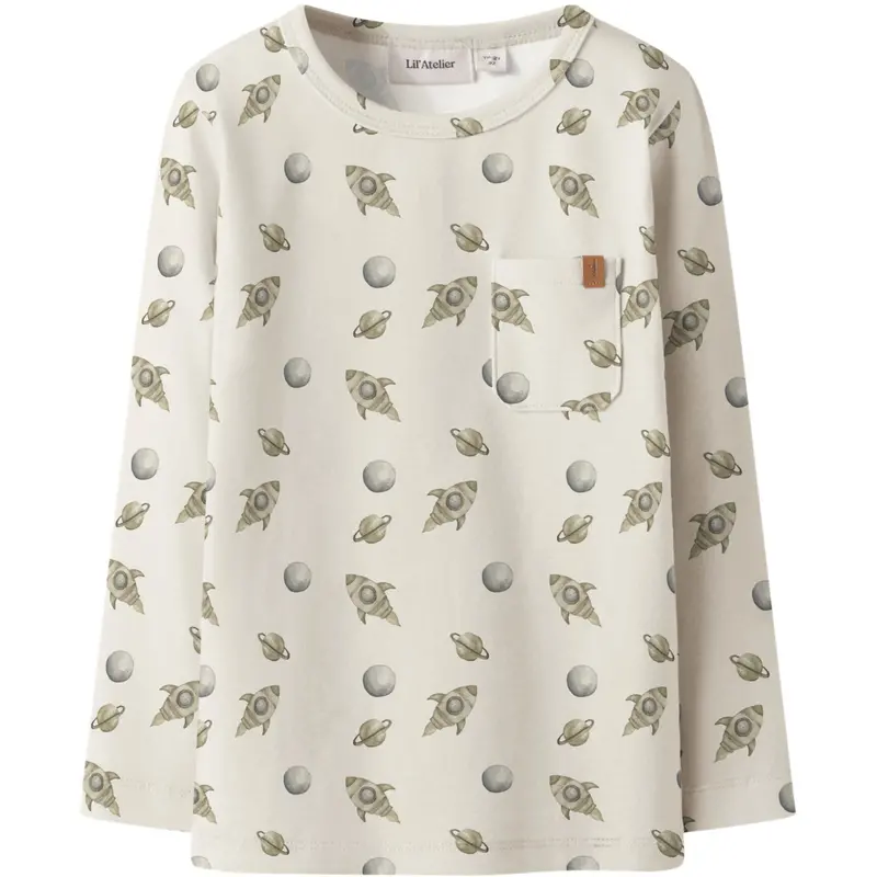 Lil'atelier Turtledove Space Nmmlayo Geo Ls Slim Top Lil 1