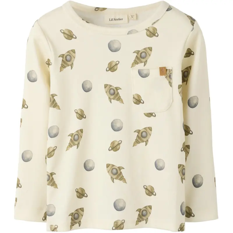 Lil'atelier Turtledove Space Nmmlayo Geo Ls Slim Top Lil 2