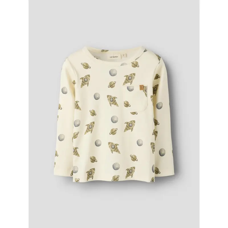 Lil'atelier Turtledove Space Nmmlayo Geo Ls Slim Top Lil 4