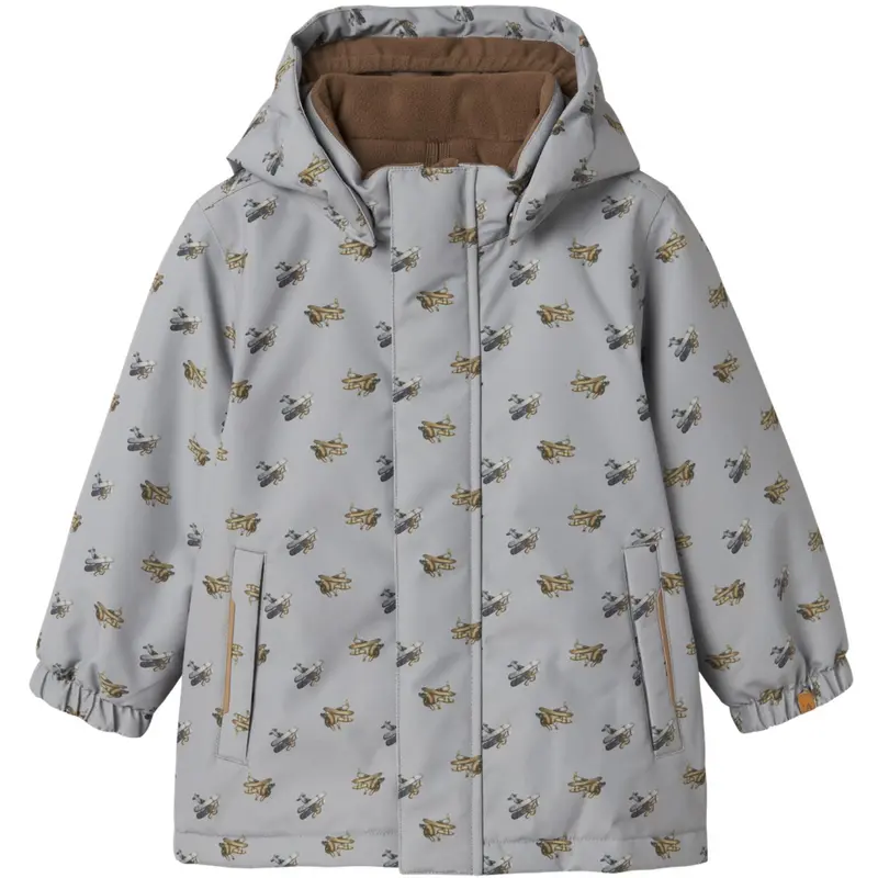 Lil'atelier Ultimate Grey Airplanes Nmmlasnow10 Jkt Fo Aop1 Lil 1
