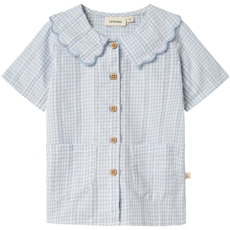 Lil'atelier Zen Blue Nmfhazelle Ss Loose Shirt Lil 1