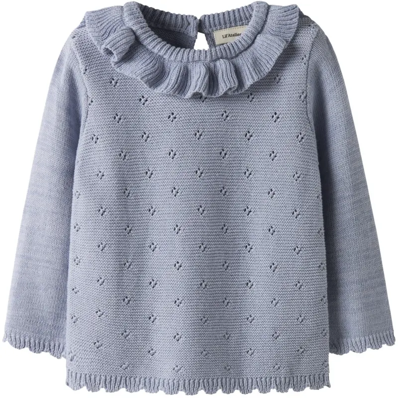 Lil'atelier Zen Blue Nmflaguna Ls Knit Lil Noos 1