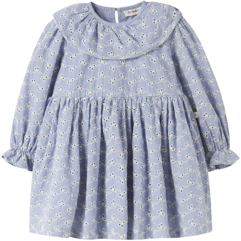 Lil'atelier Zen Blue Nmftessie Ls Loose Dress Lil 1