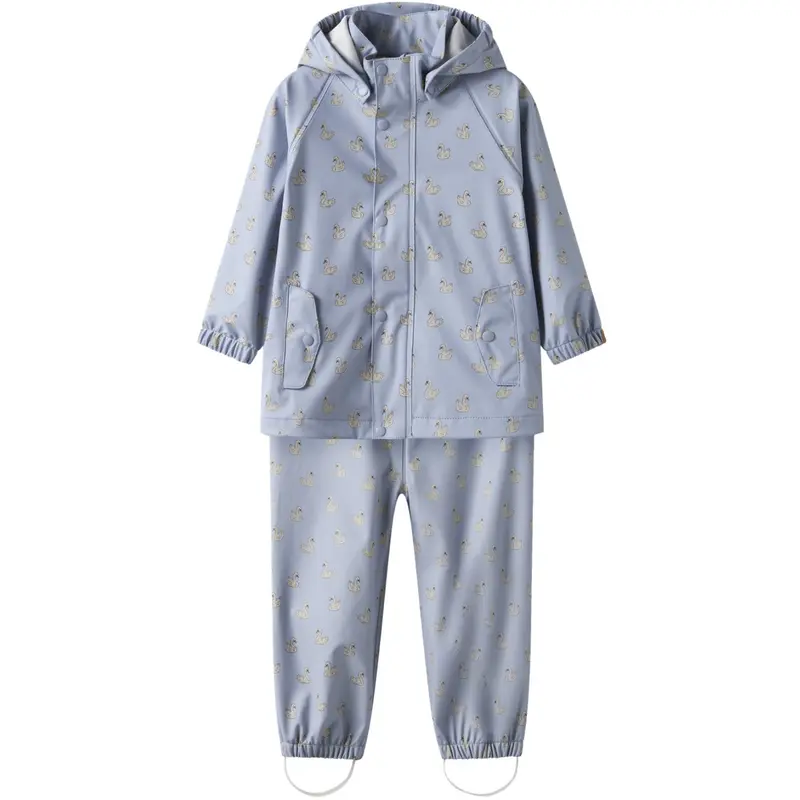 Lil'atelier Zen Blue Swan Nmfladry10 Rain Set Aop Fo Lil 1