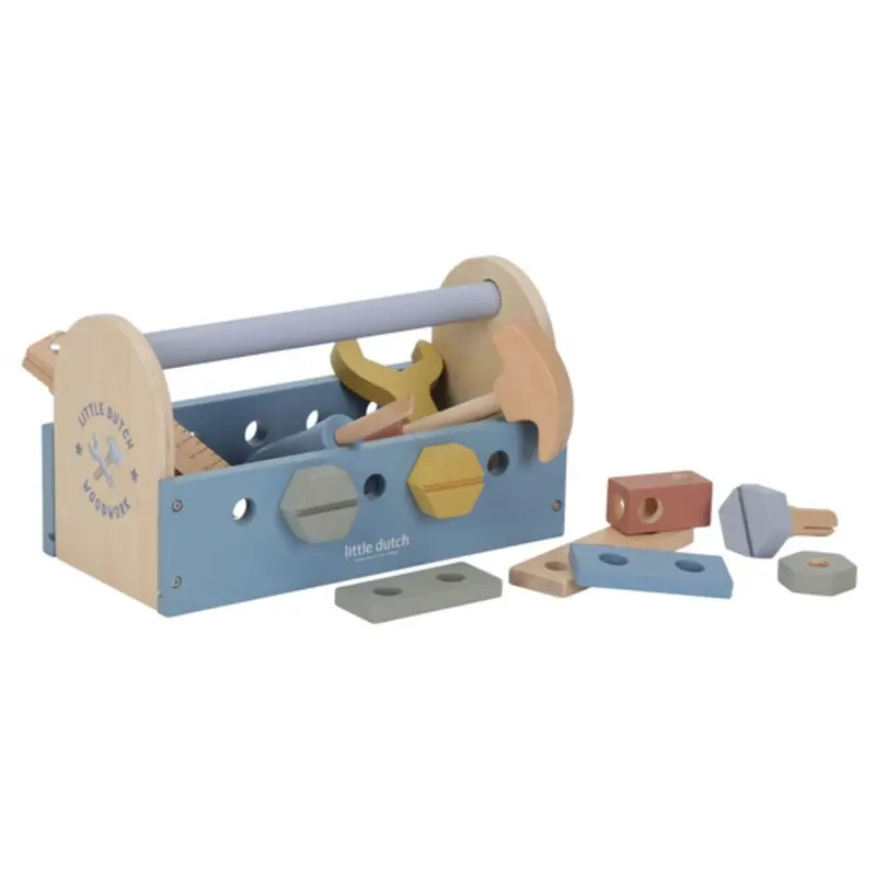 Little Dutch Blue Wooden Toolbox 1