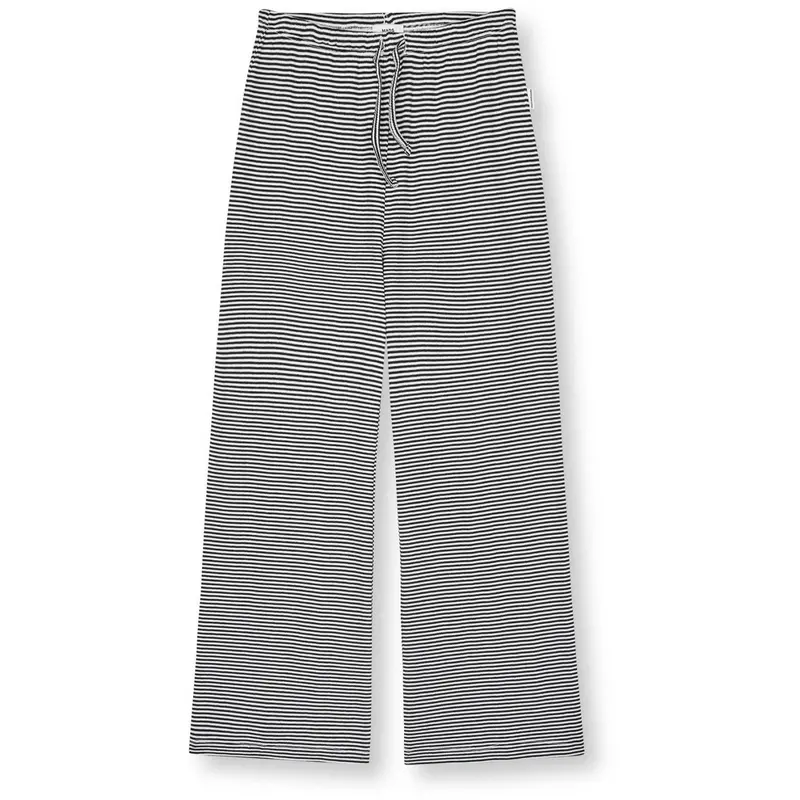 Mads Nørgaard Black/Vanilla Ice 2X2 Cotton Stripe Verona Pants 1