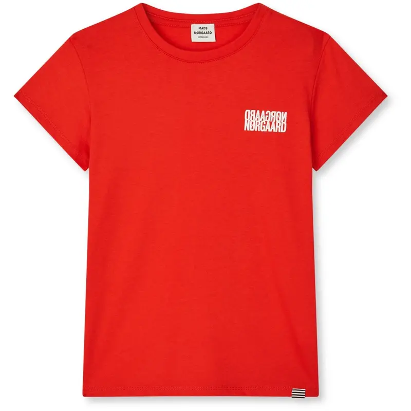 Mads Nørgaard Fiery Red Single Cotton Tuvina Mini Mirror Tee 1