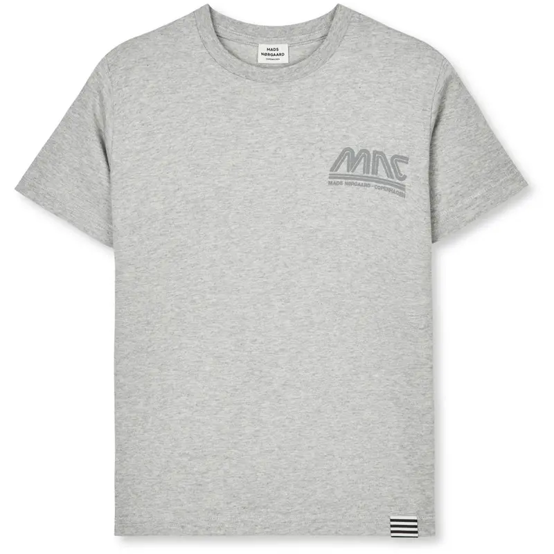 Mads Nørgaard Grey Melange Printed Tee Thorlino Logo Tee 1