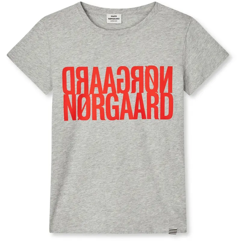 Mads Nørgaard Grey Melange Single Cotton Tuvina Tee 1