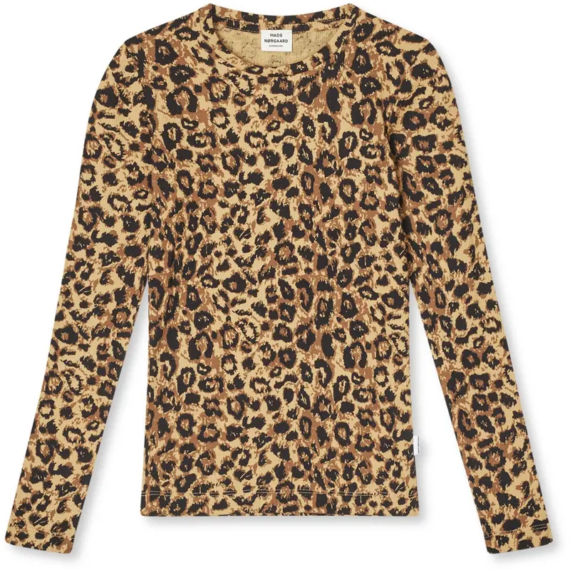 Mads Nørgaard Leopard Aop/Black 2X2 Cotton Aop Talino Tee L/S 1