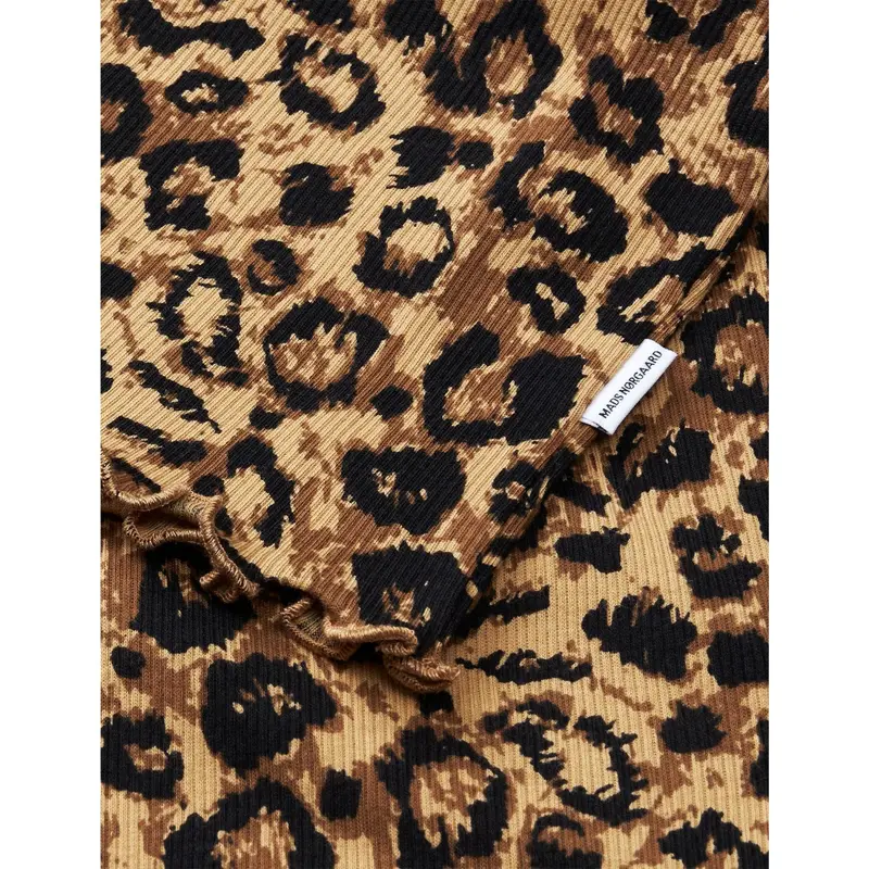 Mads Nørgaard Leopard Aop/Black 2X2 Cotton Aop Tiki Tee 2