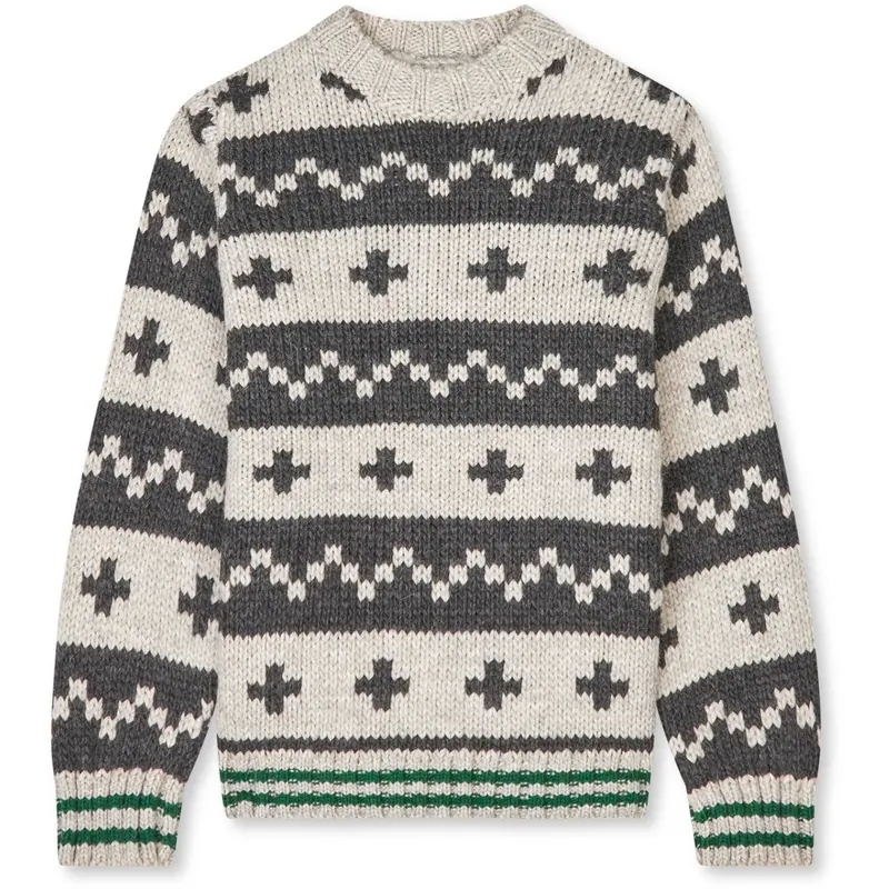 Mads Nørgaard Nature Melange/ Charcoal Melan Crash Keldino Reykavik Sweater 1