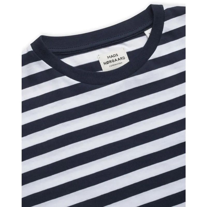 Mads Nørgaard Navy/White Organic Midi Thorlino Tee Fav 2