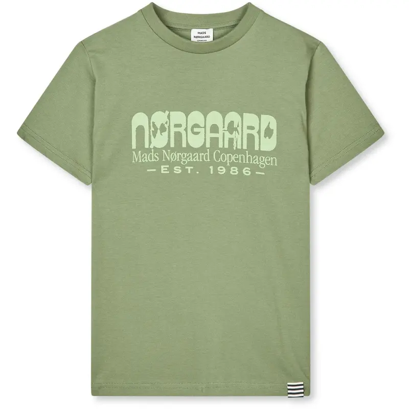 Mads Nørgaard Oil Green Printed Tee Thorlino Tee 1
