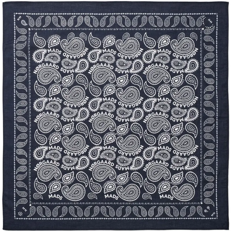 Mads Nørgaard Parisian Night Soft Cotton Paisley Scarf Solid 1