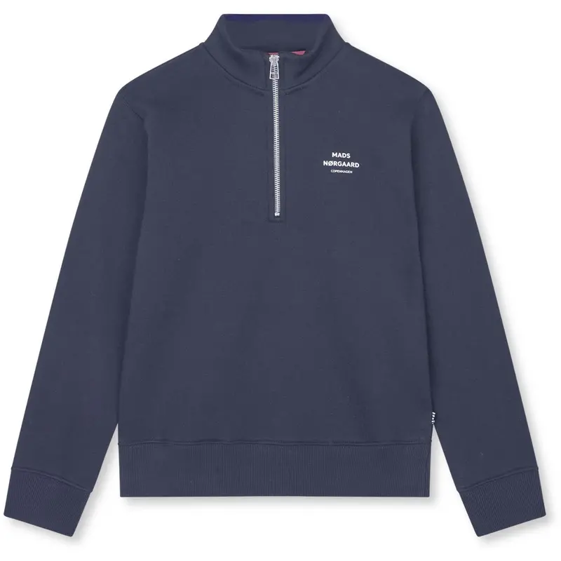 Mads Nørgaard Sky Captain Mix Sweat Crewie Half Zip Sweatshirt 1