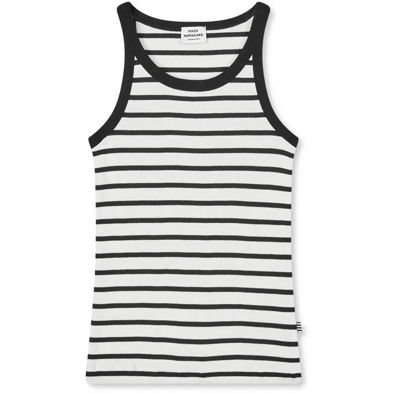 Mads Nørgaard Vanilla Ice/Black 2X2 Cotton Stripe Carinila Top 1