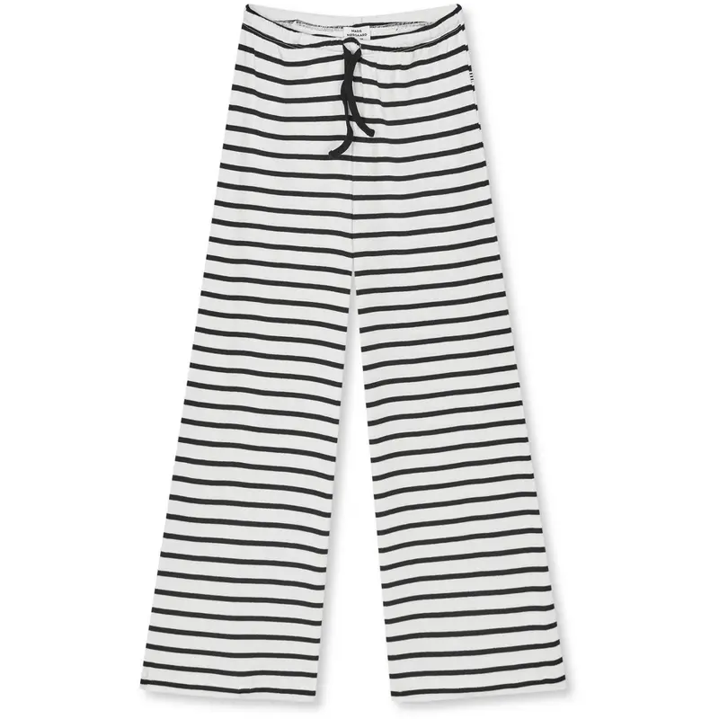 Mads Nørgaard Vanilla Ice/Black 2X2 Cotton Stripe Verona Pants 1